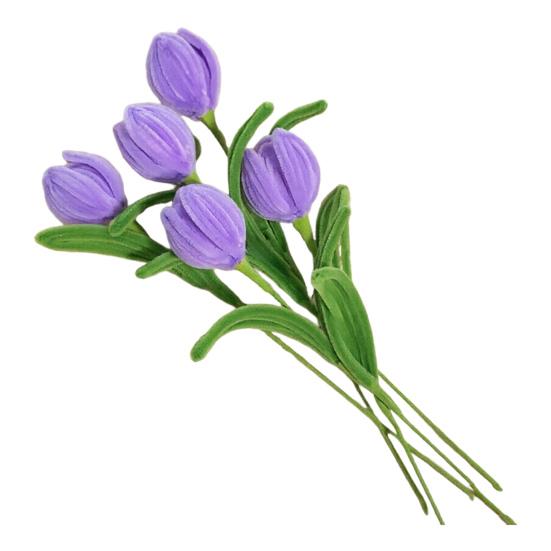 

Twisting Stick Tulip Wool Flowers Never Wither Floral Arrangement Long-Lasting Keepsake Flower for Home Decor фіолетовий