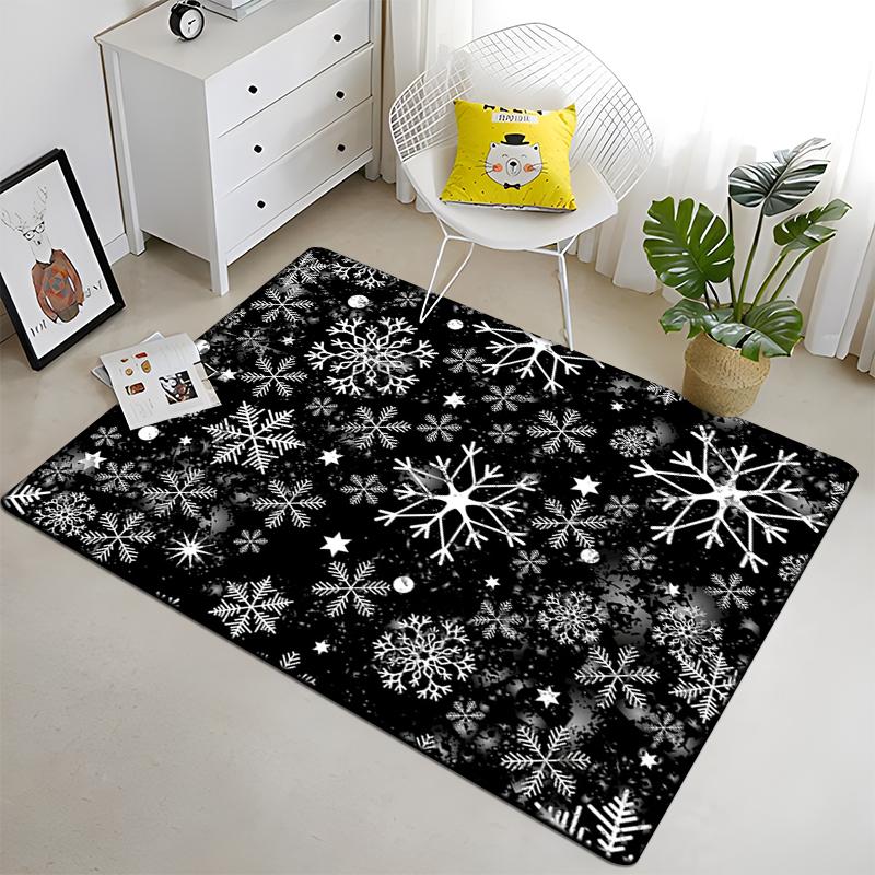 Snowflake Christmas Gift Afire In Winter Printed Carpet for Living Room Large Area Rug Soft Mat E-sports Chair Carpets Alfombra
