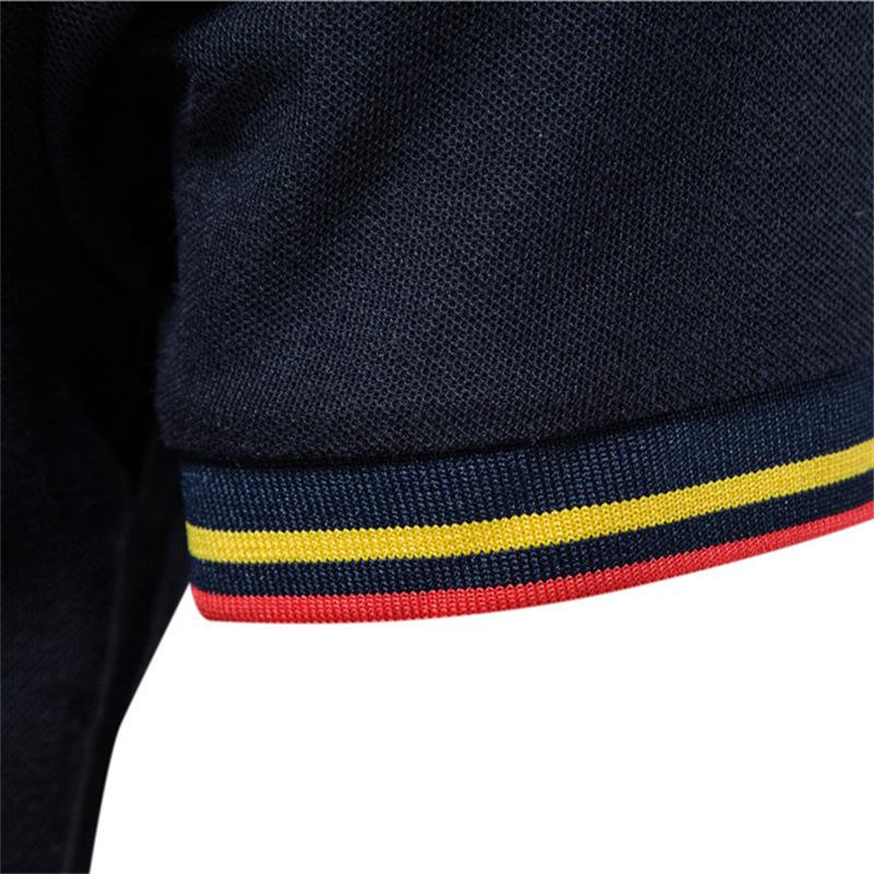 Spot Business T-shirt Polo Lapel Work Clothes Men's Tops Embroidered Cotton Short-sleeved T-shirts for Men