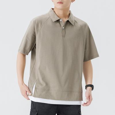Summer Men's POLO Shirt Lapel Short Sleeve Fake Two Men's Lapel Thin Short Top