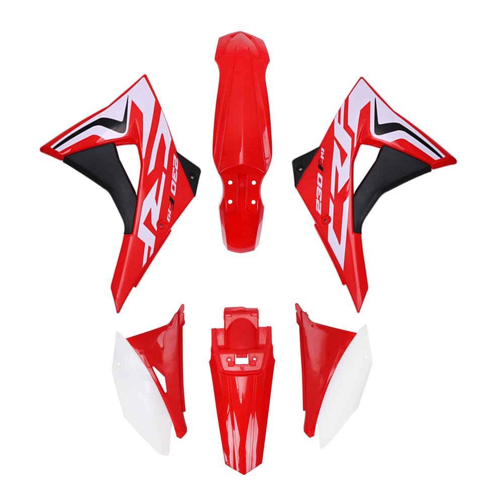 Plastic Kits Motorcycles Accessories Red White Front Rear Fender Spoiler Side Panel Cover Set For HONDA CRF 230F 2020 Dirt Bike