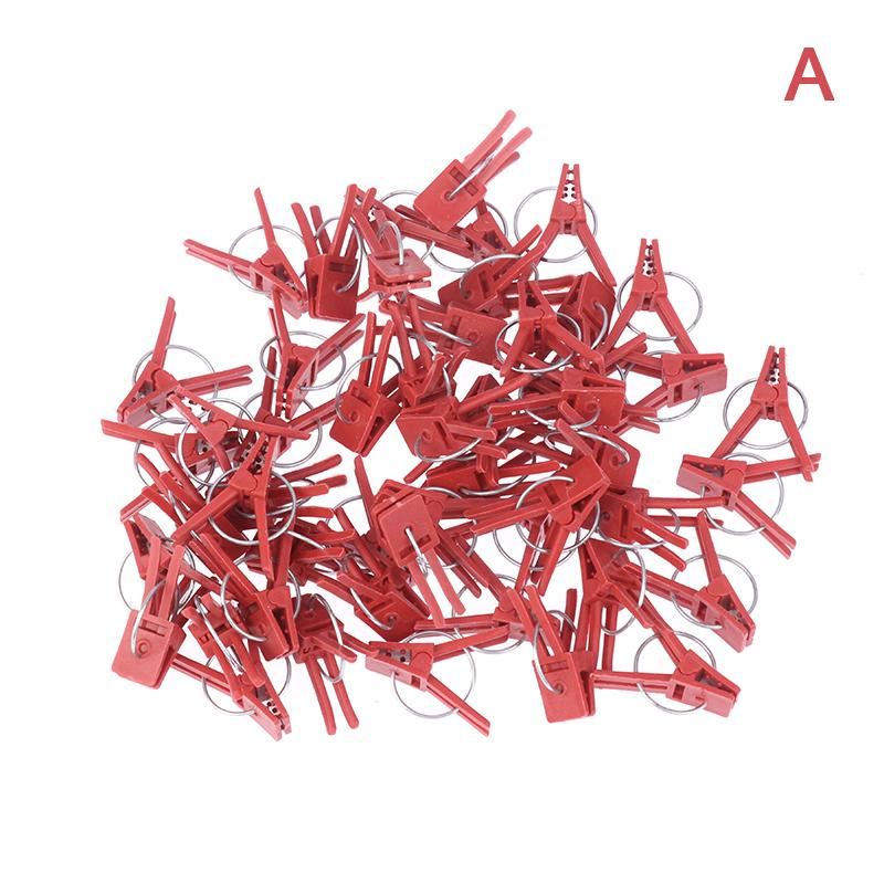 50 Stück Kunststoff Veredelungsklammer Gartenpflanzenstützklemmen Rund Rot Klemmen Für Gartenarbeit Gemüse Blumen Sträucher Veredelungsklammer