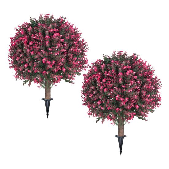 

1/2 шт. Искусственная роза, самшит, топиарий, шарообразное дерево с колышком, устойчивое к ультрафиолетовому излучению, искусственная зелень, кустарники, открытый сад, крыльцо, патио, искусственные растения из самшита, куст 2pcs