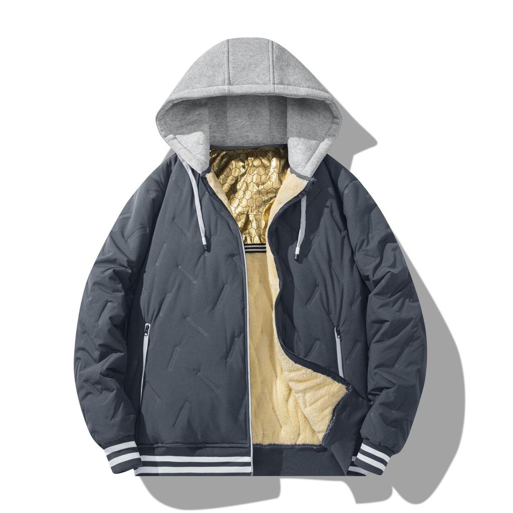 Plus Size European American Hooded Men's Ultrasonic Down Cotton Vest Jacket