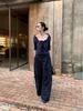 Women's American Lazy Style Loose Wide-Leg Pleated Patchwork Pants 2026