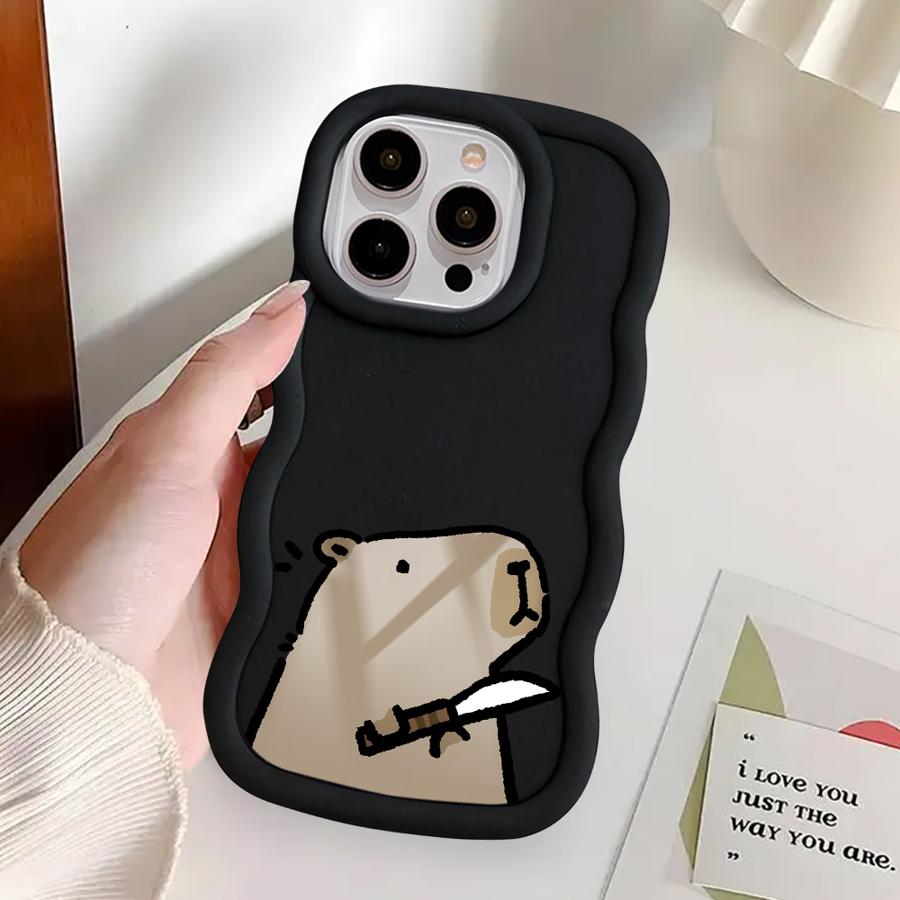 Soft Phone Cover Case for iPhone XR 14 8 12 17 Air 15 Plus 11 13 16 Pro Max Cartoon Cute Capybara
