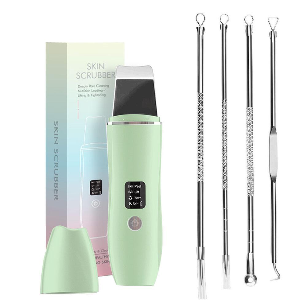 Ultrasonic Facial Cleaner Device EMS Skin Scrubber Blackhead Remove Pores Deep Cleaning Peeling Sholve Skin Care Face Lifting