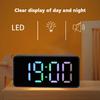 Digital Led Alarm Clock Voice Control Battery USB Dual Power Adjustable Brightness Mute For Teens Bedrooms Bedside
