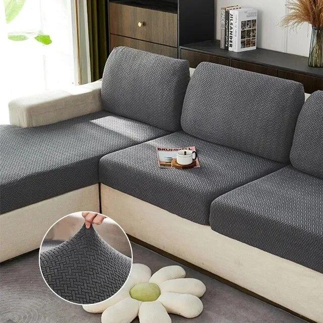 Einfarbige Jacquard-Sofasitzbezüge, elastischer Sofabezug für Wohnzimmer, weicher Möbelschutz, waschbarer Sofakissenbezug für Haustiere
