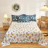 100% Cotton Country Floral Flat Sheet 3 Pieces Tulip Bed Sheet Set Soft Botanical Flower Blossoms Bed Cover with 2 Pillow Cases