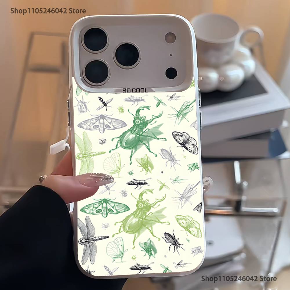 

Insects And Bugs For iPhone 17,16,15,14,13,12,11,Mini,Pro,E,SE4,XS,MAX White Candy Matte Cover iPhoneXR