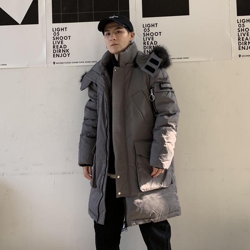 Medium and Long Section Cotton Clothing Large Size Down Jacket Trend Leisure Men's Clothes Winter