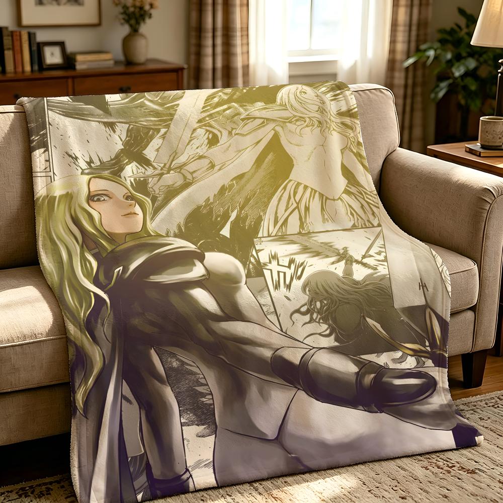 anime C-Claymore-e Throw Thick Comfort Flannel Quilt, Multi-scene Use Indoor Outdoor Daily Nap