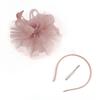 Women Fascinator Hat Cocktail Wedding Party Church Headpiece Elegant Headwear Feather Bride Hairpin Stamen Mesh Hair Accessories