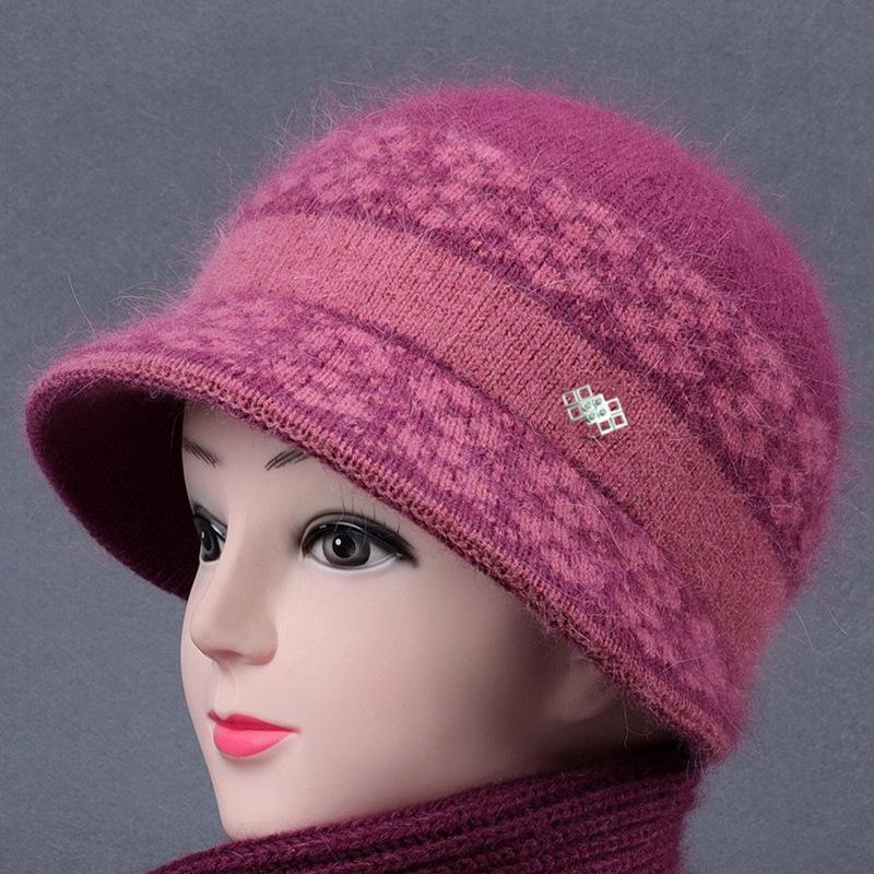 Autumn-Winter Warm Knit Fisherman Hat for Middle-Aged and Elderly Women