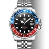 OLEVS Brand Red And Blue Bezel Man Watches Luxury Sporty Wristwatches for Men Quartz Stainless Steel Band Clock Luminous Hands