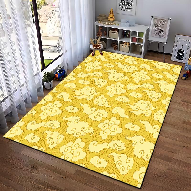 Cloud Pattern Vintage Style Rug Non-slip rug suitable for living room and bedroom sofas