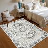 Retro Carpets for Living Room Home Decor Grey & White Rugs for Bedroom Non-Slip Entrance Rug Washroom Floor Mat Gift Alfombra