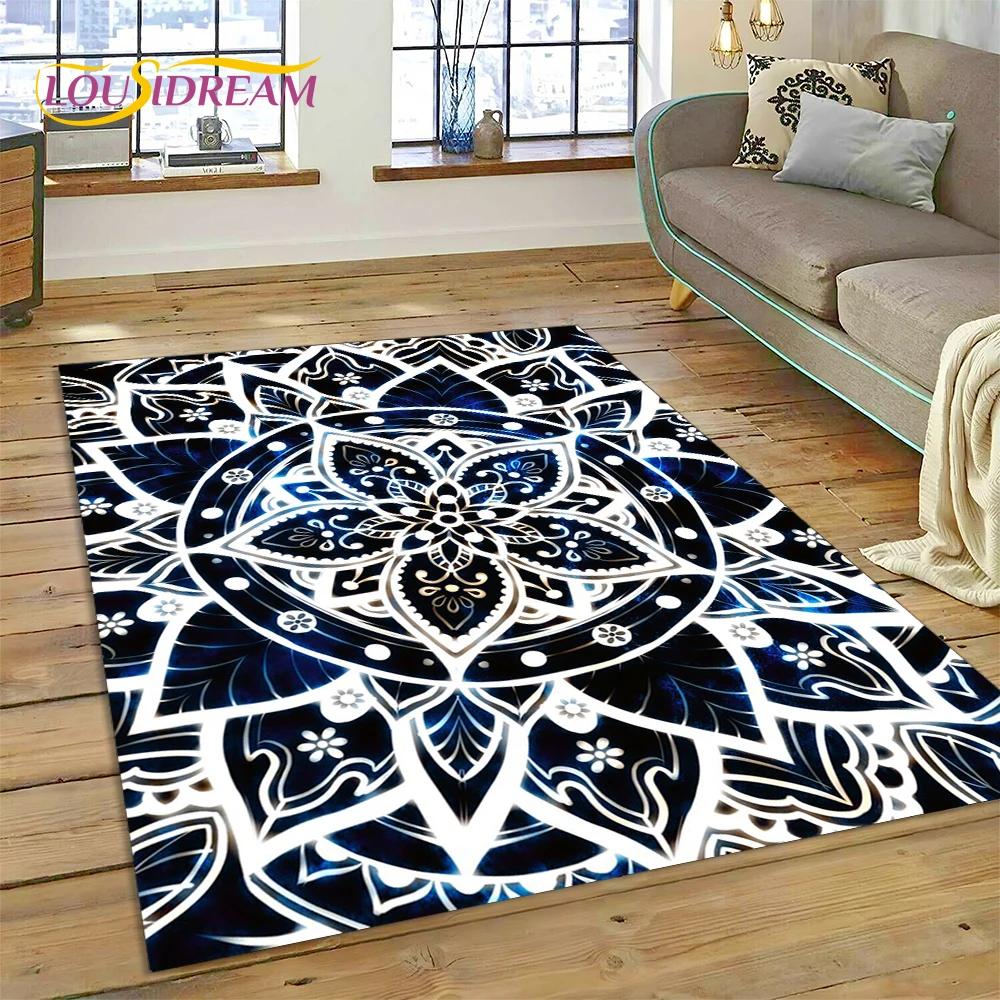 Meditasyon Mandala Bohem Doğa Ruhu Yoga Halısı Ev Oturma Odası Yatak Odası Kanepe Kapı Paspası Dekor İçin Alan Halısı Kaymaz Mat