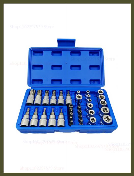 34Pcs Torx Star Sockets & Bit Set E-Security Bits Drive Hand Tools for Automotive Repair, Home DIY, and Professional Use