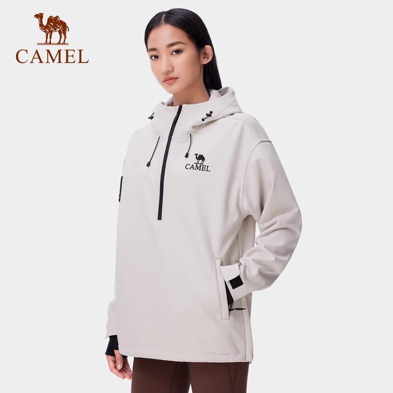 Camel Unisex Fleece-Lined Hooded Softshell Jacket A34CR09667