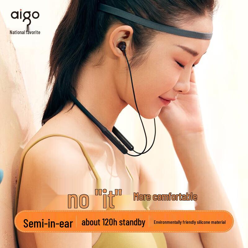 aigo W03P Sport Bluetooth Neckband Semi-in-Ear Earphones