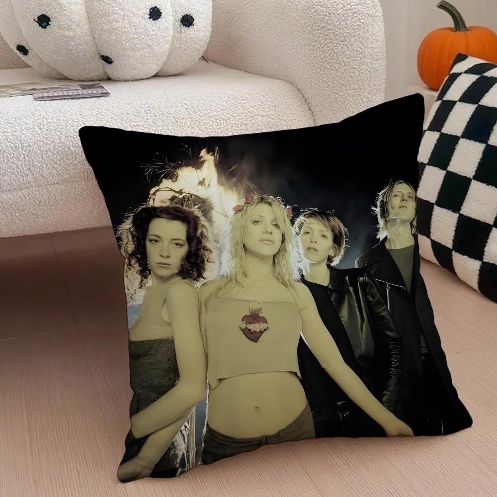 Band Rock Band H-Hole Cushion Cover Throw Pillow Cover Hidden Button Durable Polyester Chair Cushion