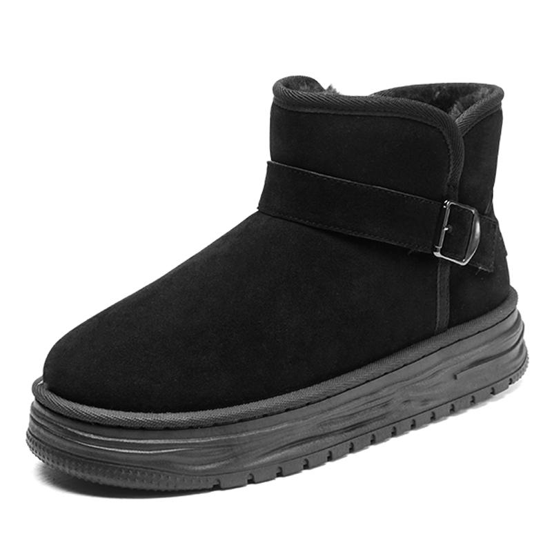 Large size winter high-top velvet thickened warm bread cotton shoes fur integrated snow boots