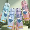 1PC Moon Seagull Bird Minimal Art Print 750ml Color Plastic Sports Water Bottle Leakproof Flip Straw Lid Suitable for Sports Office Home Use