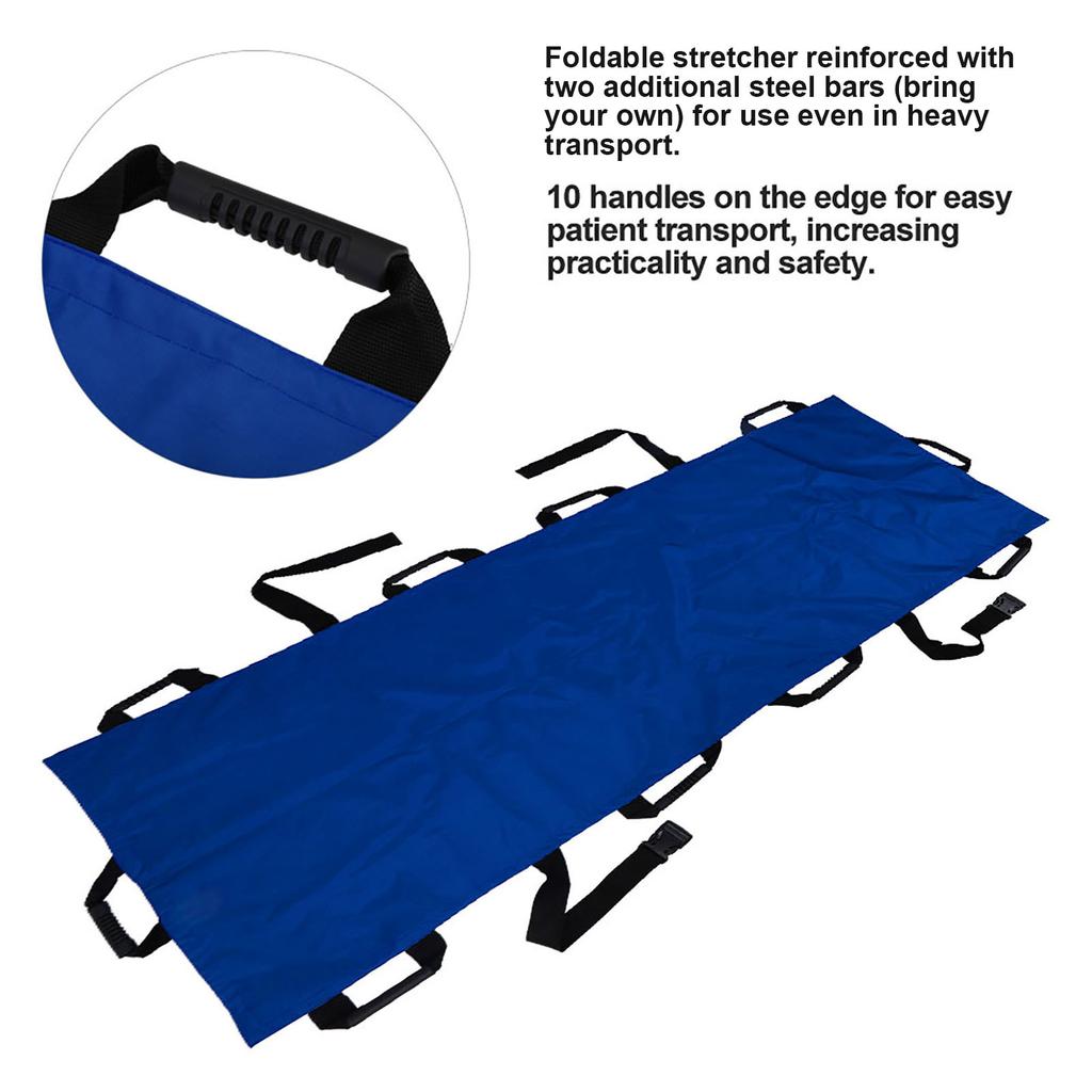 Portable 10 Handles Oxford Cloth Household Stretcher Foldable Patient Transport Soft Stretcher
