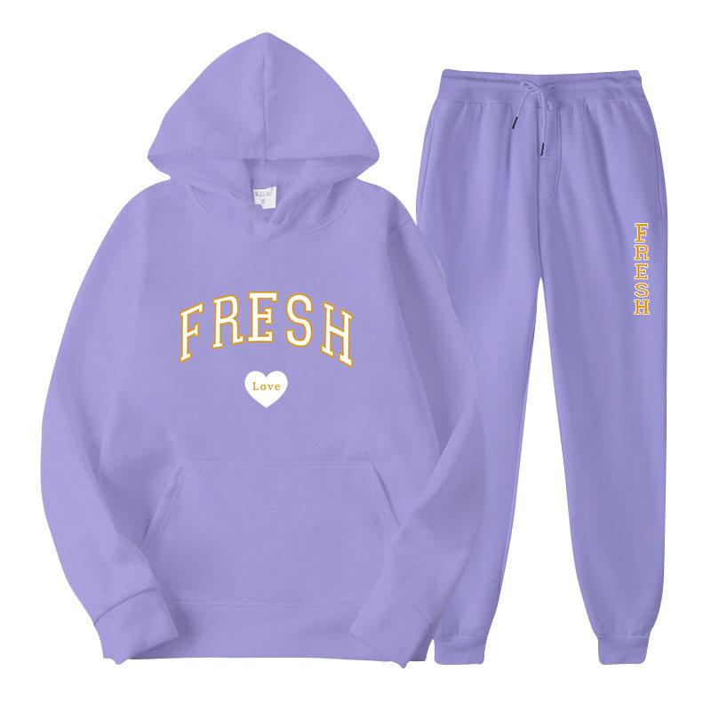 Winter New Men's Casual Sports Loose Personalized Print Youth Fashion Trend Personal Wear Hoodie Set