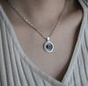 Firsthan Mountain Texture Engraving Pendant Silver Necklace