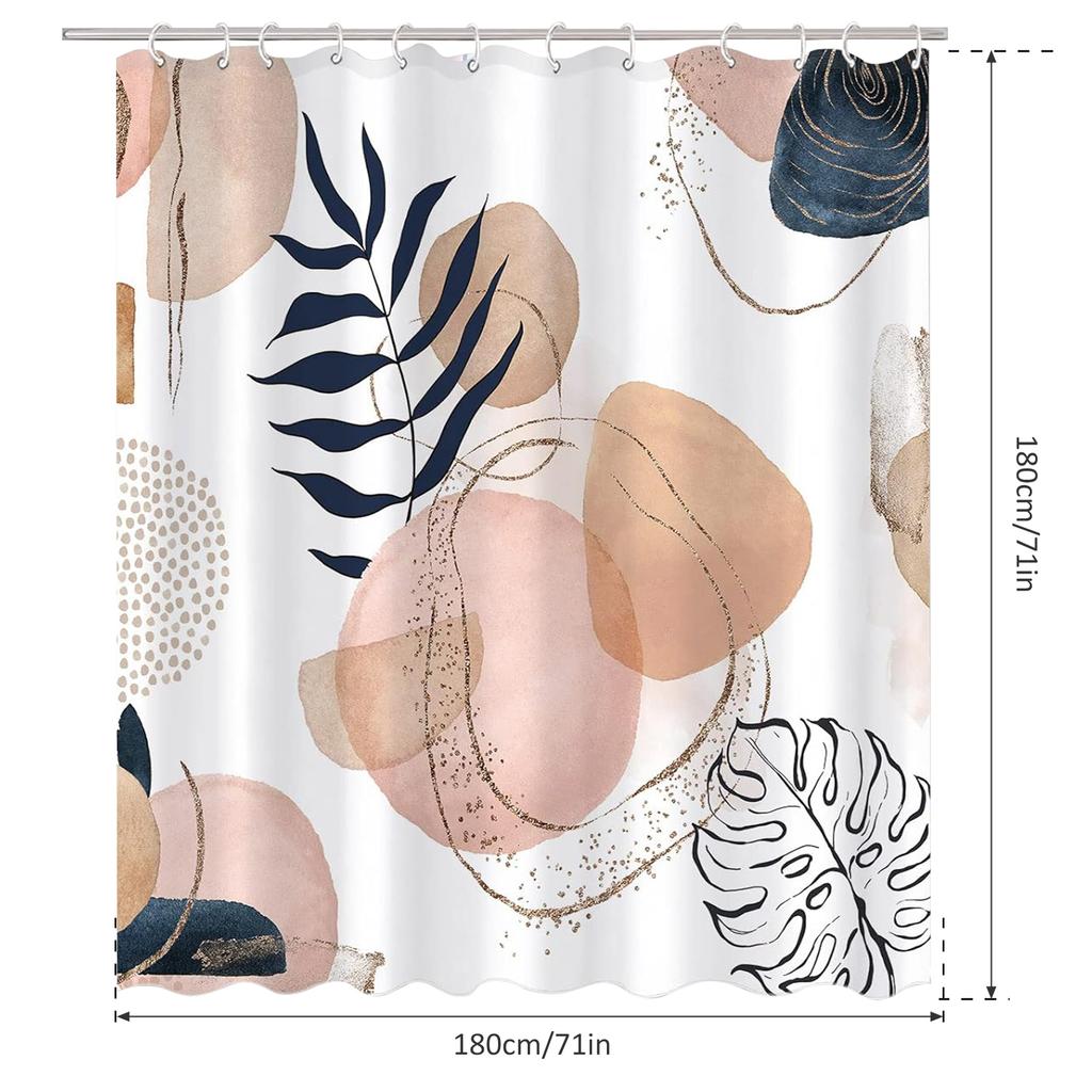 Shower Curtain 71x71 inch Waterproof Bathroom Curtain Toilet Partition Curtain Modern Abstract Pattern Bath Decoration Curtain