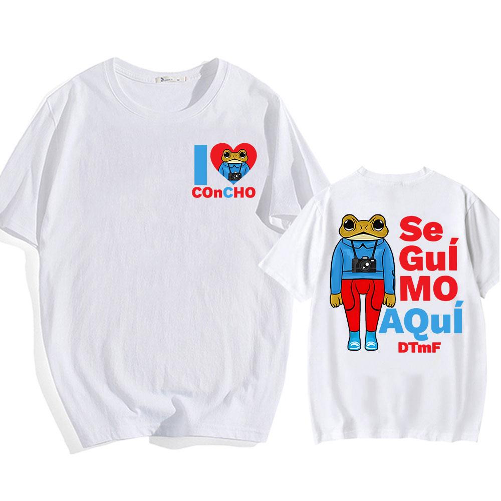

I Love Concho Frog Tshirts Debí Tirar Más Fotos Bad Bunny T-shirt Se Guí Mo AQuí DTMF Tee-shirt Cotton High Quality Mens Tee Top XXL білий