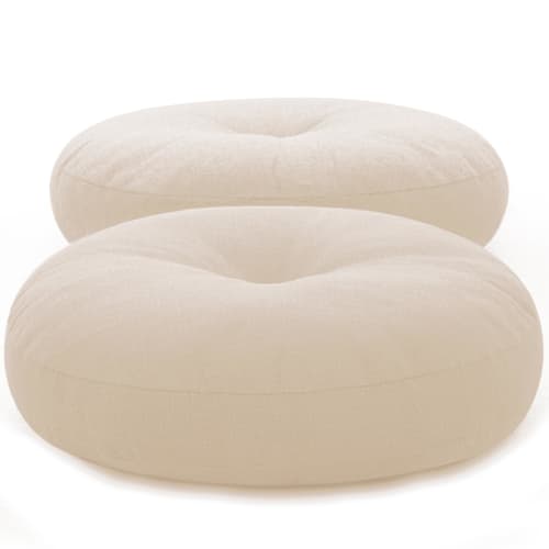 Set of 2 DPEAN Round Floor Cushions with Covers, Dobby Texture, for Tatami Chairs, and Chairs. Perfect for Japanese-Style Rooms, Washable, and Stylish