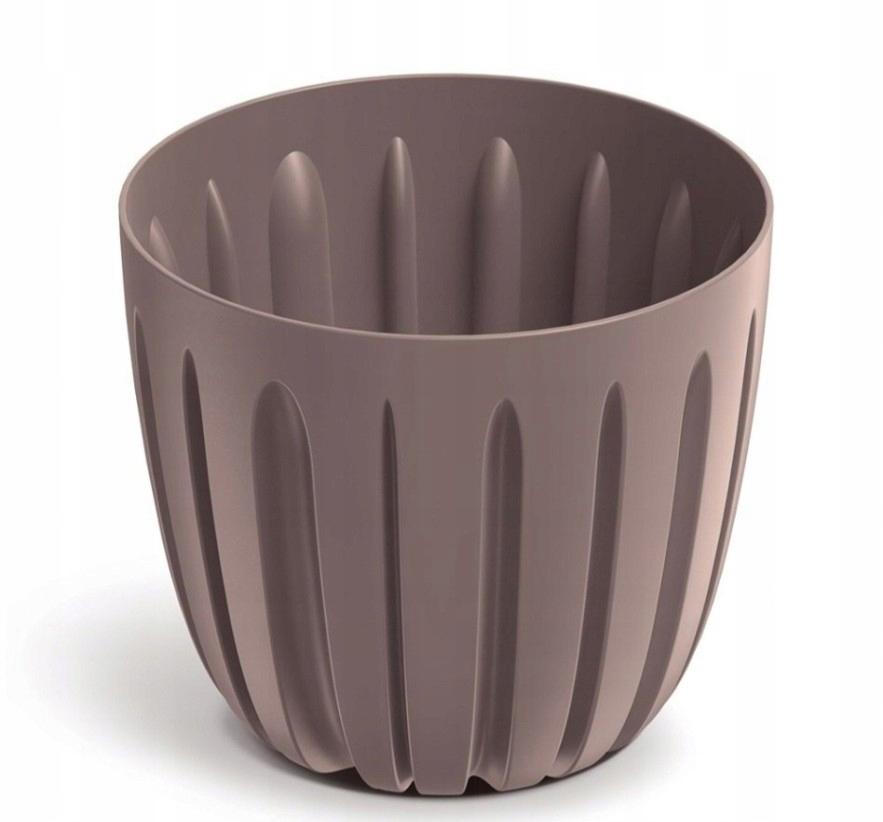 Wario Plastic Flower Pot, Ribbed Planter Cover, Marsala