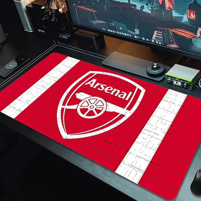 Arsenal F.C Druck Kissen Rutschfest Laptop Tablet Großes Mauspadd XXL Matte Mini-PC Spielmatte Mit Verriegeltem Rand