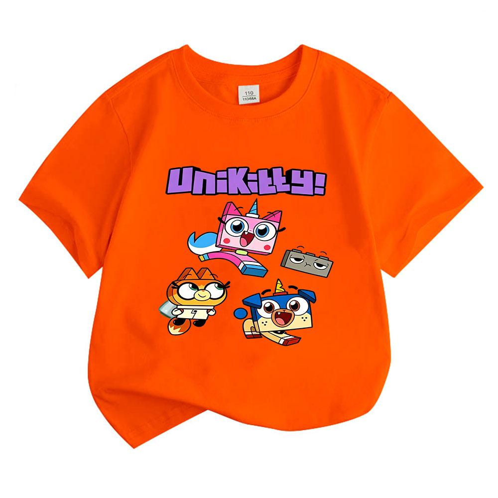 100% Cotton Unikitty Cartoon Children's T-Shirt Anime Print Kids Tees Cute Boys Girls Tops O-Neck Short Sleeve Summer Toddler
