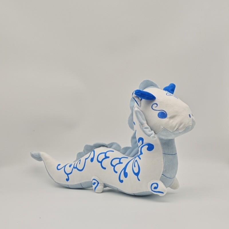 Chinese Dragon Plush Pillow With Short Pile Faux Fur Soft Toy For Collection And Gift
