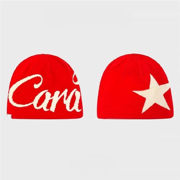 Simple Acrylic Knit Beanies Star Print Stretchable Fit Cap For Men Women Winter Outdoor Sports Warm Unisex