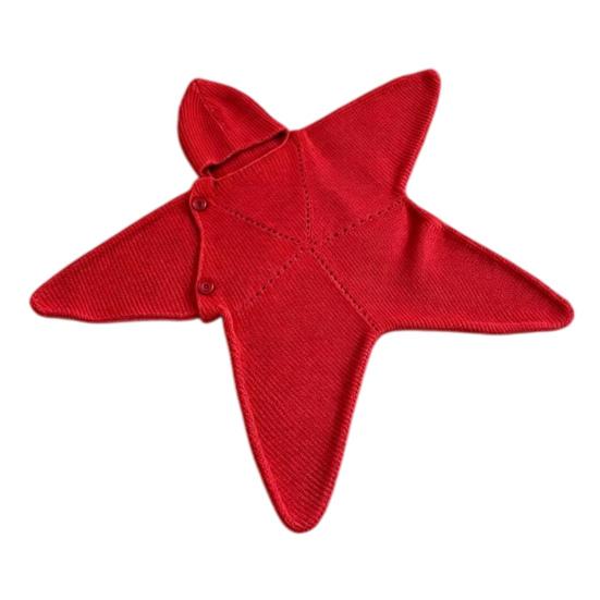 Cute Star Shape Sleeping Bag Starfish Baby Sleep Sack, Soft Knitted Full Body Swaddle Blanket with Infant Cocoon Hood for Newborn, Anti Kick Warm Bag,
