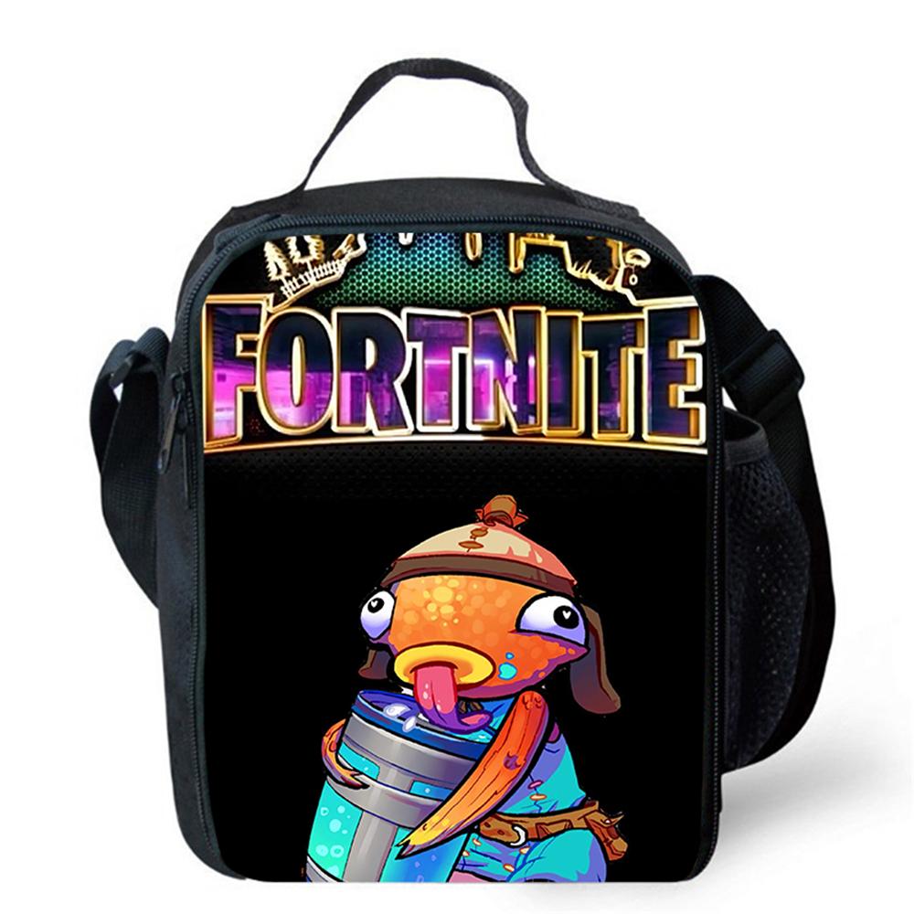 FORTNITE Cartoon Children's Picnic Bag, Kids Insulated Cooler Lunch Bags Cute Portable Lightweight, For Boys & Girls Ages 5-10.