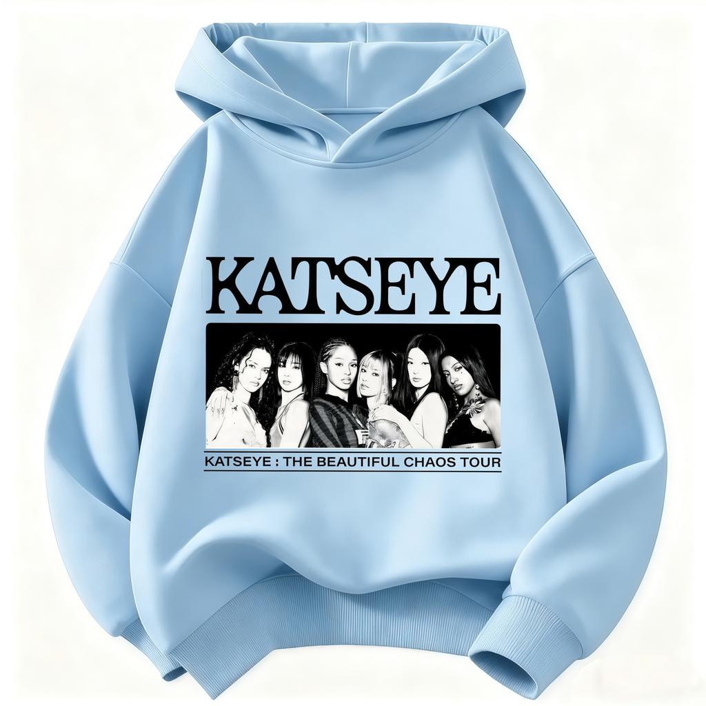 2026 Children KATSEYE Hoodie Kids Loose Casual Hooded Sweatshirt Boys Girls Fashion Graphic Pullover Sport Daily Wear Tops