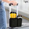 1pc Adjustable Suitcase Cup Holder, Portable Travel Accessory, Durable Fabric, Reusable Drink Caddy For Luggage Handle