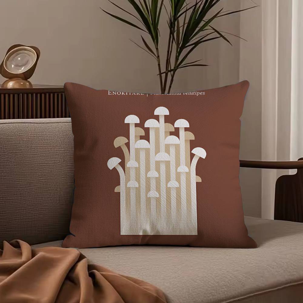 Simple Flower Art Pillow Case Anti-dustmite Pillowcase Invisible Zipper Silky Short Plush Sofa Cushion Cover