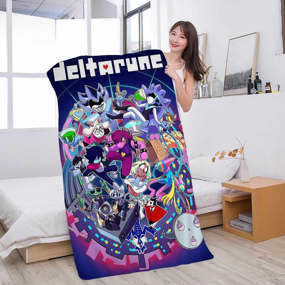 

Deltarune Game Microfiber Blanket Quick Drying Beach Towels Oversized Printing Super Absorbent Pool Towel Blanket W30*H60(CM)