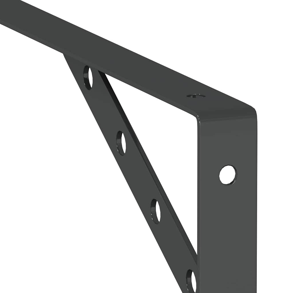 Shelf Brackets 4 pcs 30 x 2.5 x 15.5 cm Black Stainless Steel