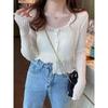 New Short Knitting Cardigan Thin Women's Ice Silk Sun Protection Outwear Suspender Skirt Outside French Small Waistcoat Blouse