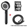 5 Modes Bathroom Shower Head Handheld HighPressure Water Saver Showerhead Portable Black Rainfall Massage Shower Nozzl