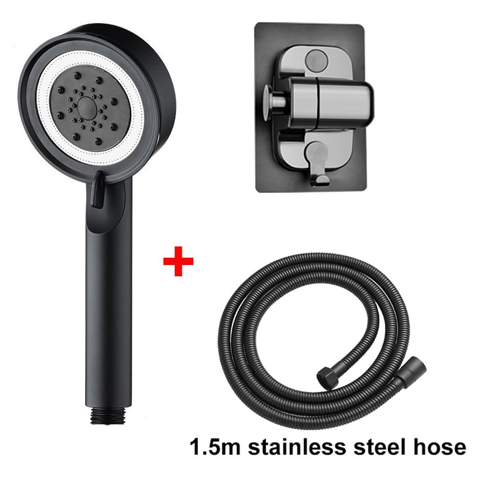 5 Modes Bathroom Shower Head Handheld HighPressure Water Saver Showerhead Portable Black Rainfall Massage Shower Nozzl